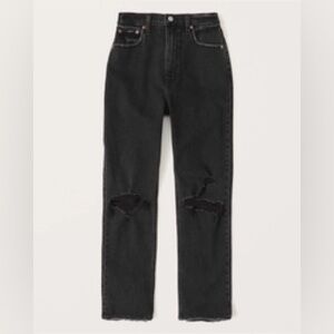Abercrombie Black Ankle straight Ultra High Rise Jean